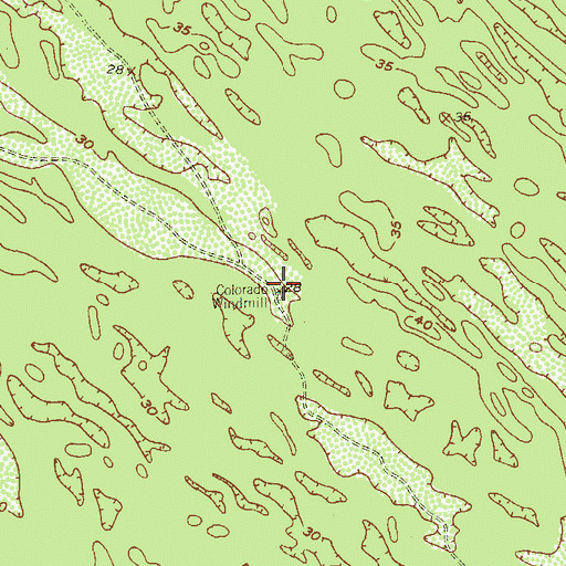 Topographic Map of Colorado Windmill, TX