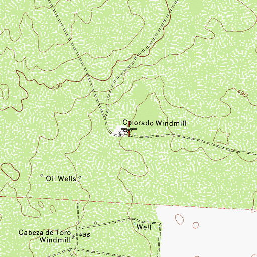 Topographic Map of Colorado Windmill, TX
