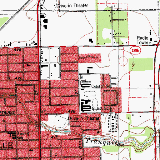 Topographic Map of Colston School, TX