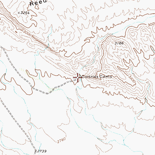 Topographic Map of Coltrins Camp, TX