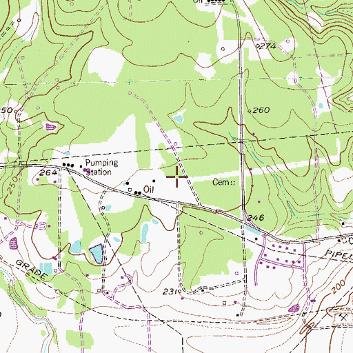 Topographic Map of Columbus Oil Field, TX