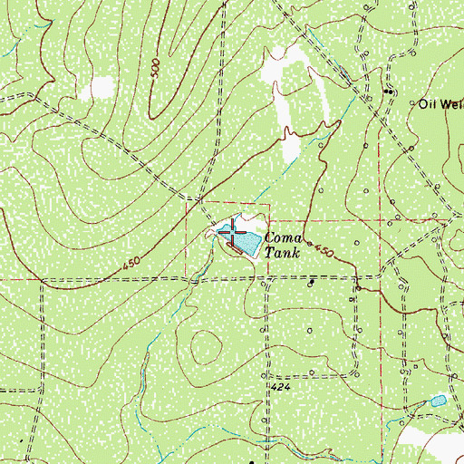 Topographic Map of Coma Tank, TX