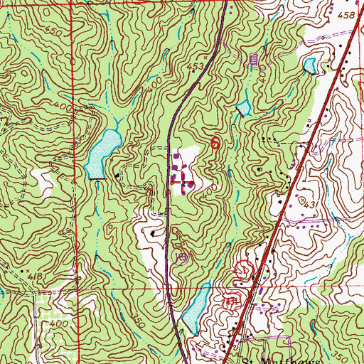 Topographic Map of Russell County Vocational School, AL