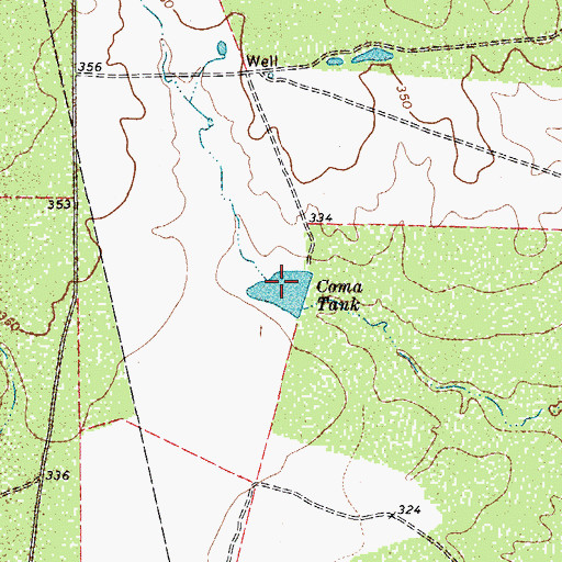 Topographic Map of Coma Tank, TX