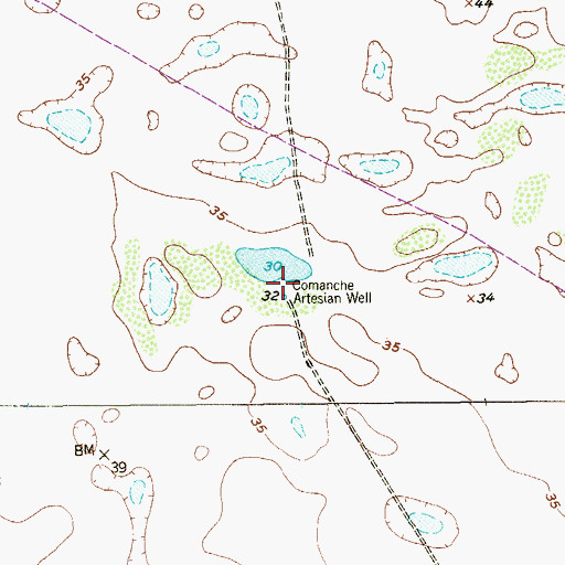 Topographic Map of Comanche Artesian Well, TX