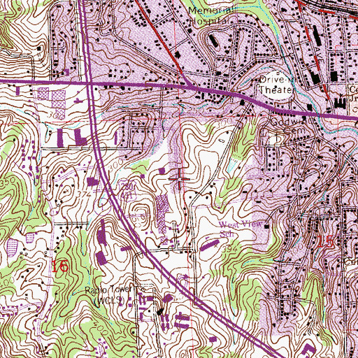 Topographic Map of Russell Woods Congregational Christian Church, AL