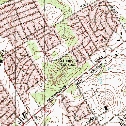 Topographic Map of Comanche Lookout, TX