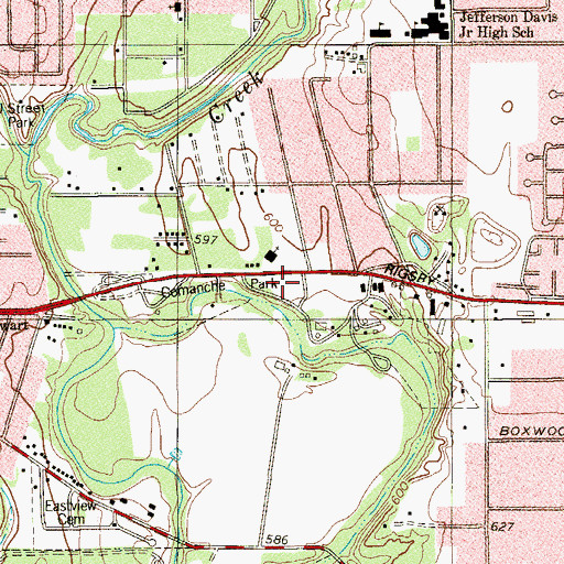 Topographic Map of Comanche Park, TX