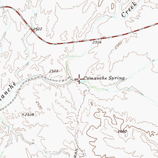 Topographic Map of Comanche Spring, TX