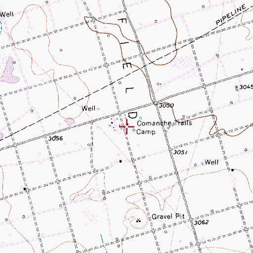 Topographic Map of Comanche Trails Camp, TX