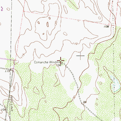 Topographic Map of Comanche Windmill, TX