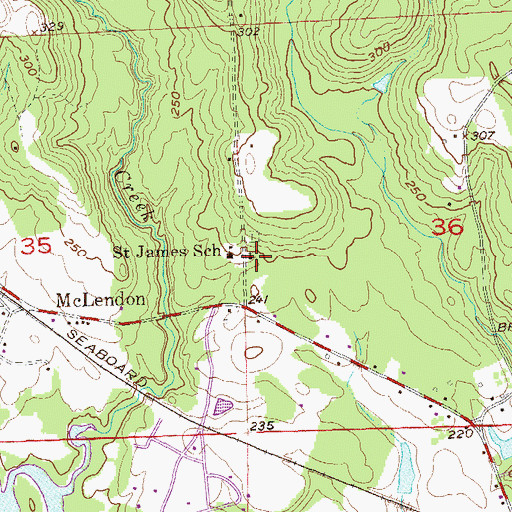Topographic Map of Saint James Church, AL
