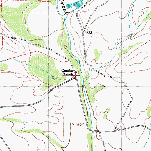 Topographic Map of Combs Headquarters Ranch, TX