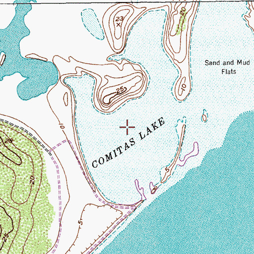 Topographic Map of Comitas Lake, TX