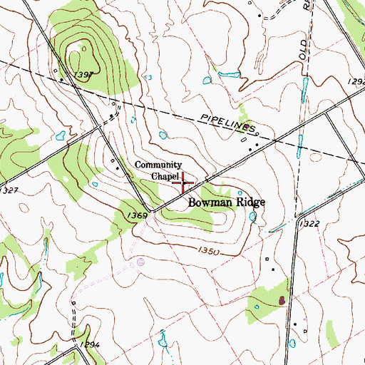 Topographic Map of Community Chapel, TX