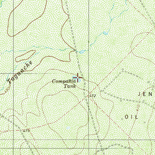 Topographic Map of Compania Tank, TX