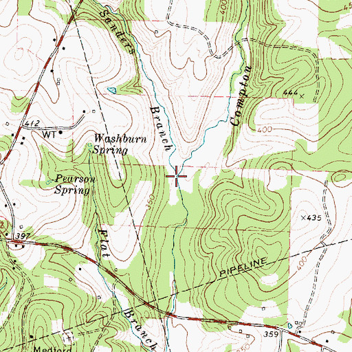 Topographic Map of Compton Branch, TX
