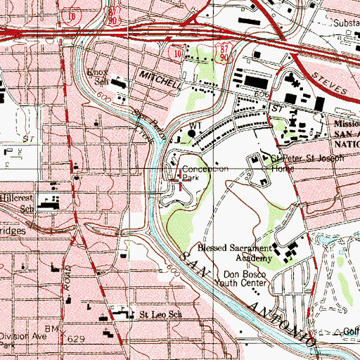 Topographic Map of Concepcion Park, TX