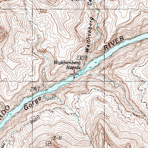 Topographic Map of Walthenberg Rapids, AZ