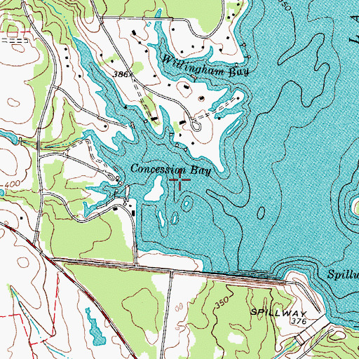 Topographic Map of Concession Bay, TX