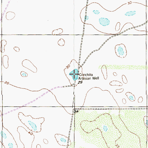 Topographic Map of Conchita Artesian Well, TX