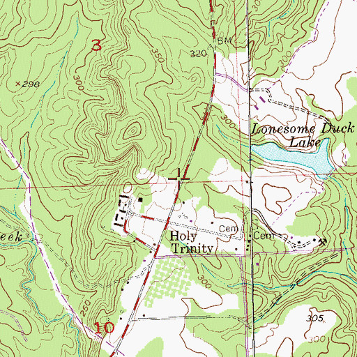 Topographic Map of Saint Josephs Church, AL
