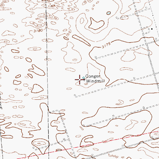Topographic Map of Conger Windmill, TX