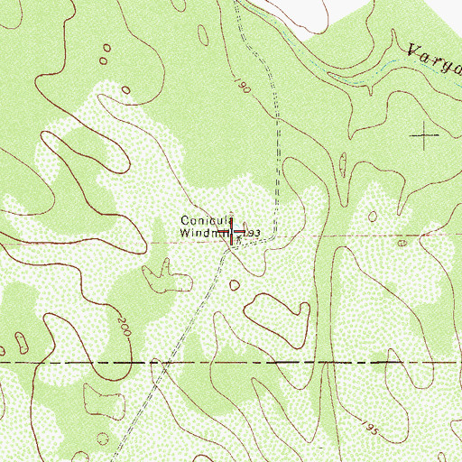 Topographic Map of Conicula Windmill, TX