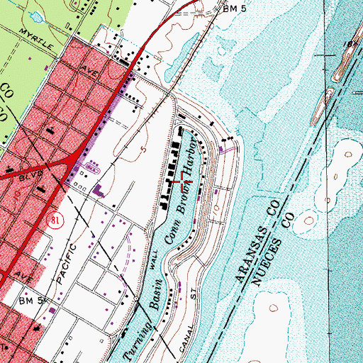 Topographic Map of Conn Brown Harbor, TX