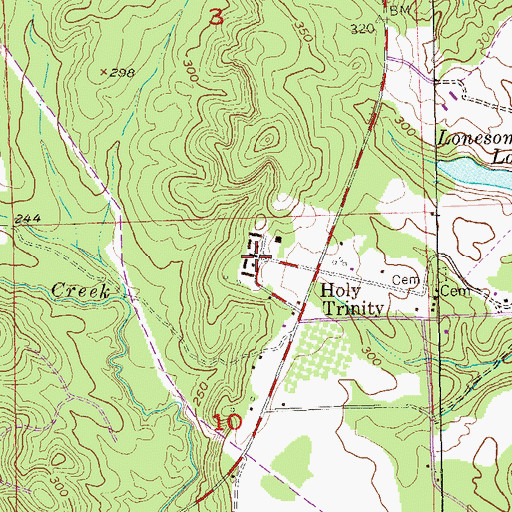 Topographic Map of Saint Josephs Seminary, AL