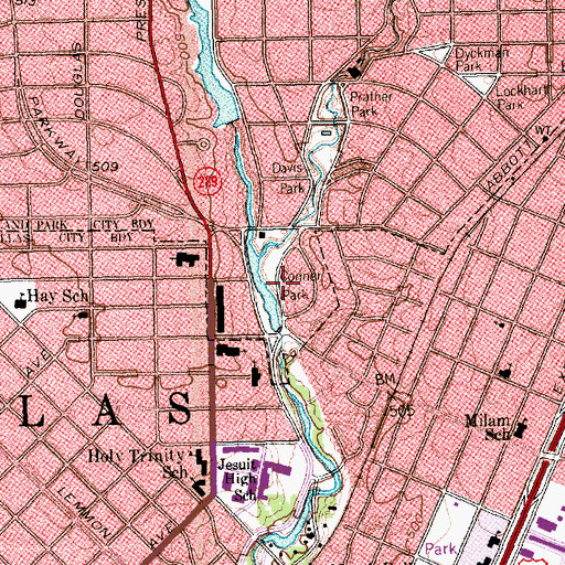 Topographic Map of Conner Park, TX
