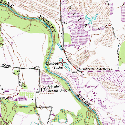 Topographic Map of Conover Lake, TX