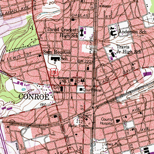 Topographic Map of Conroe Number One, TX