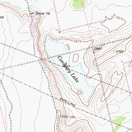 Topographic Map of Consavvy Lake, TX