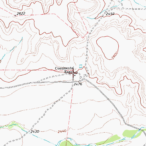Topographic Map of Continental Ranch, TX