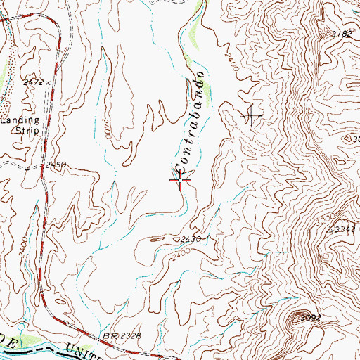 Topographic Map of Contrabando Canyon, TX