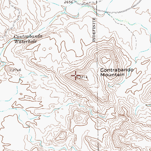 Topographic Map of Contrabando Mountain, TX