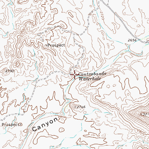 Topographic Map of Contrabando Waterhole, TX