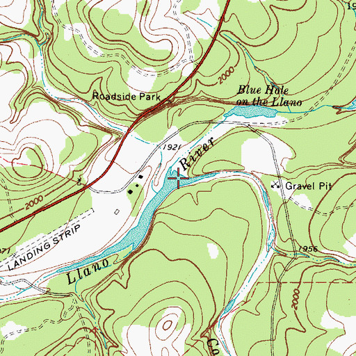 Topographic Map of Contrary Creek, TX