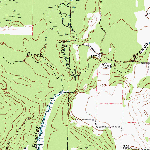 Topographic Map of Cook Branch, TX