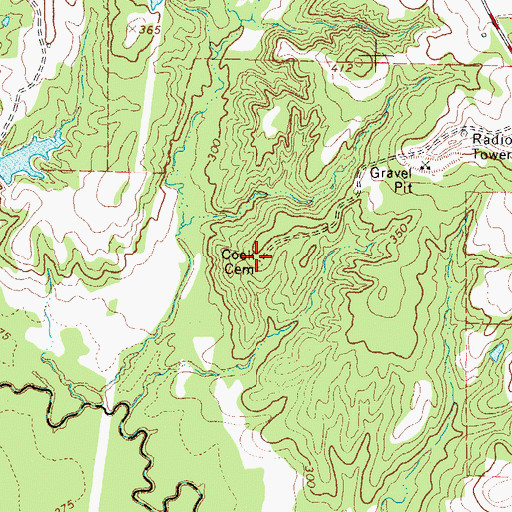 Topographic Map of D M Cook Cemetery, TX