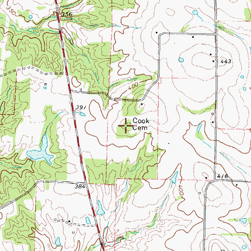 Topographic Map of William Cook Cemetery, TX