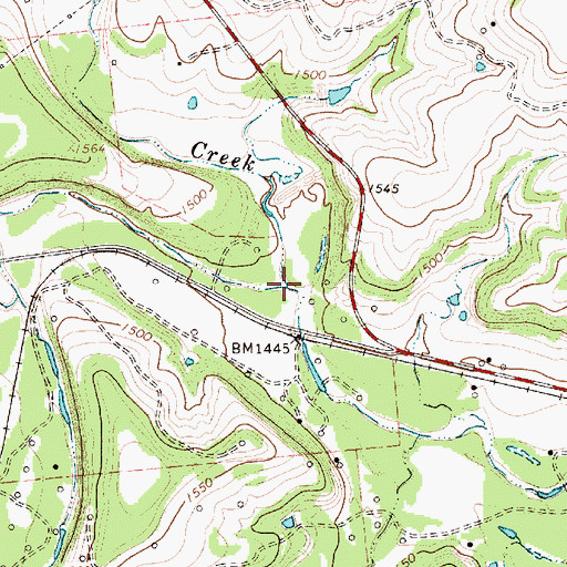 Topographic Map of Cook Creek, TX
