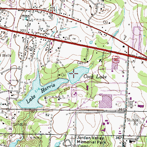Topographic Map of Cook Lake, TX