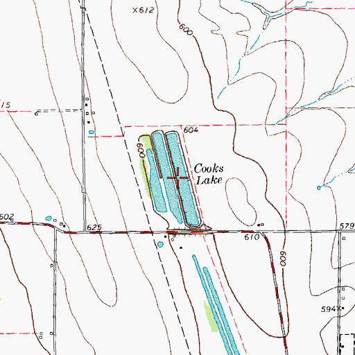 Topographic Map of Cooks Lake, TX