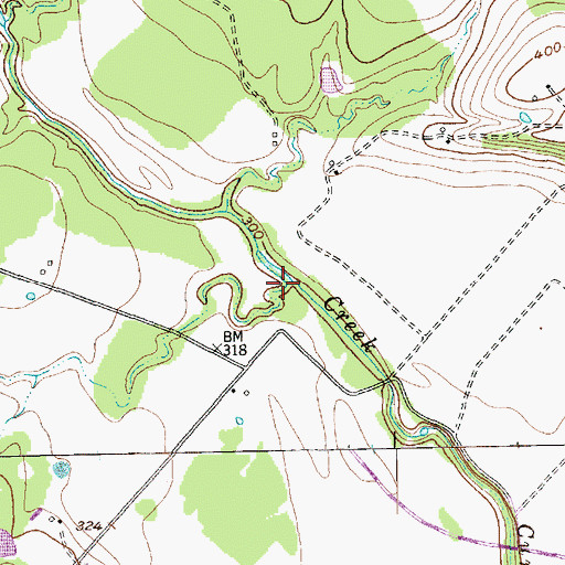 Topographic Map of Coon Creek, TX