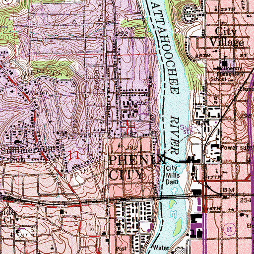 Topographic Map of Sherwood Shopping Center, AL