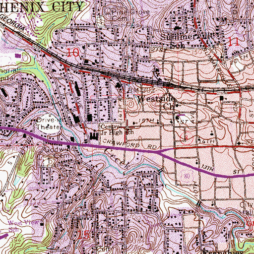 Topographic Map of Shiloh Baptist Church, AL