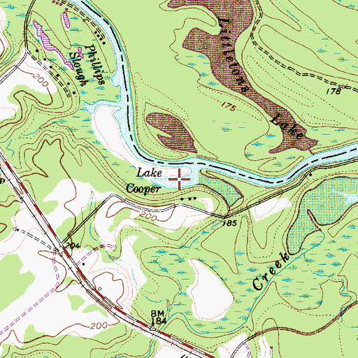 Topographic Map of Lake Cooper, TX