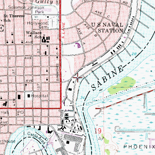Topographic Map of Coopers Gulley, TX